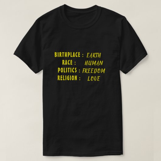 AARDE MENSELIJKE VRIJHEID VAN T-Shirt (Design voorkant)