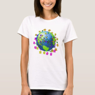 Aarde met Bloemen - Dag van de Aarde T-shirt