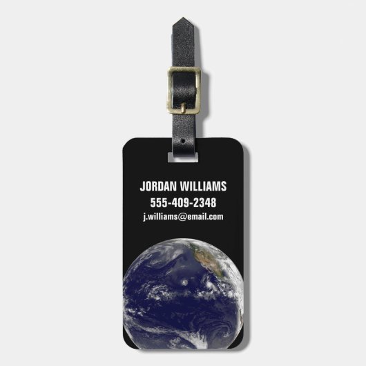 Aarde met drie tropische cyclonen in de Stille Oce Bagagelabel (Voorkant verticaal)