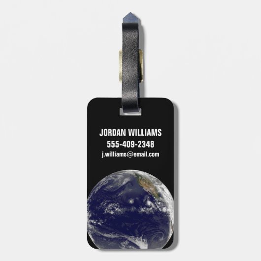 Aarde met drie tropische cyclonen in de Stille Oce Bagagelabel (Achterkant verticaal)