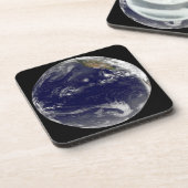 Aarde met drie tropische cyclonen in de Stille Oce Bier Onderzetter (Linkerzijde)