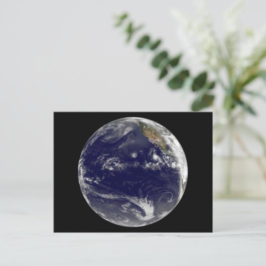 Aarde met drie tropische cyclonen in de Stille Oce Briefkaart (Staand voorkant)