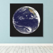 Aarde met drie tropische cyclonen in de Stille Oce Canvas Afdruk (Insitu (Houten vloer))