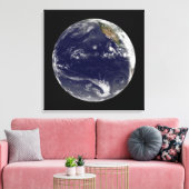 Aarde met drie tropische cyclonen in de Stille Oce Canvas Afdruk (Insitu (Woonkamer))