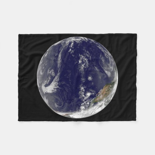 Aarde met drie tropische cyclonen in de Stille Oce Fleece Deken (Voorkant (Horizontaal))