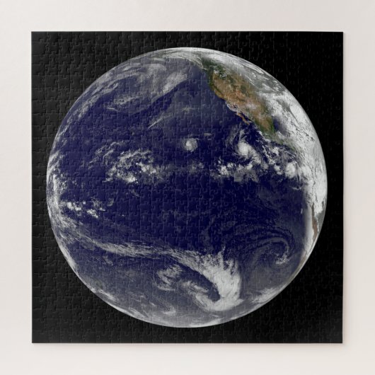 Aarde met drie tropische cyclonen in de Stille Oce Legpuzzel (Verticaal)