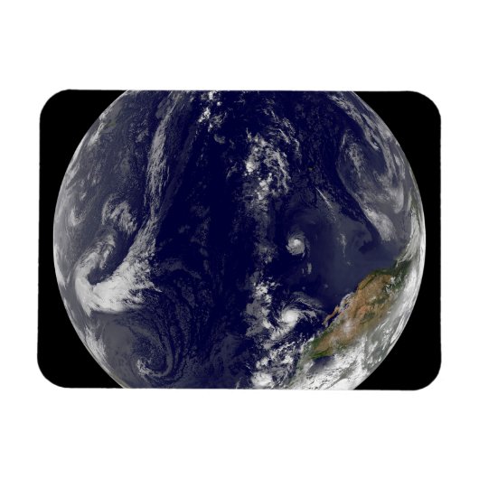 Aarde met drie tropische cyclonen in de Stille Oce Magneet (Horizontaal)