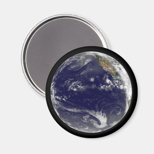 Aarde met drie tropische cyclonen in de Stille Oce Magneet (Voorkant / Achterkant)