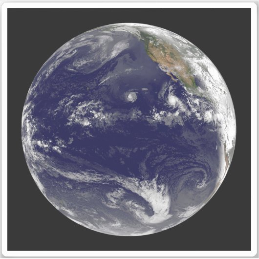 Aarde met drie tropische cyclonen in de Stille Oce Sticker (Voorkant)