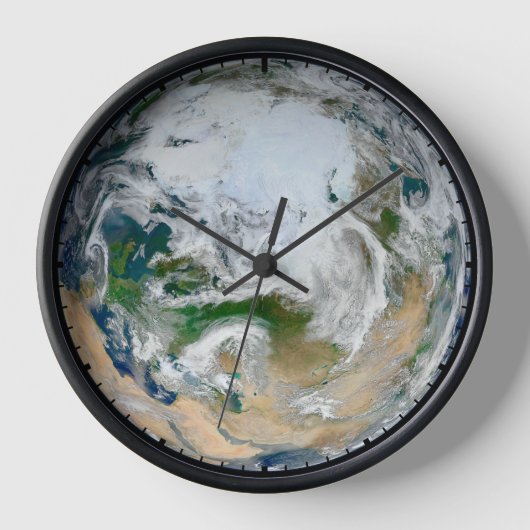 Aarde met het Noordpoolgebied, Europa en Azië. (Voorkant)