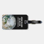 Aarde met het Noordpoolgebied, Europa en Azië. Bagagelabel (Achterkant horizontaal)