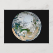 Aarde met het Noordpoolgebied, Europa en Azië. Briefkaart (Voorkant)