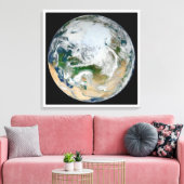 Aarde met het Noordpoolgebied, Europa en Azië. Canvas Afdruk (Insitu (Woonkamer))