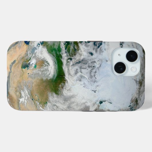 Aarde met het Noordpoolgebied, Europa en Azië. Case-Mate iPhone Case (Achterkant (horizontaal))
