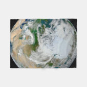 Aarde met het Noordpoolgebied, Europa en Azië. Fleece Deken (Voorkant (Horizontaal))