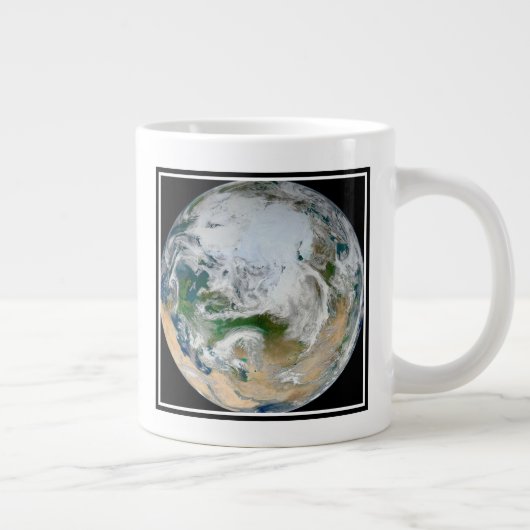 Aarde met het Noordpoolgebied, Europa en Azië. Grote Koffiekop (Rechts)