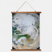 Aarde met het Noordpoolgebied, Europa en Azië. Hangend Wandkleed (Voorkant)