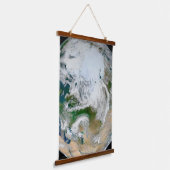 Aarde met het Noordpoolgebied, Europa en Azië. Hangend Wandkleed (Gebogen)