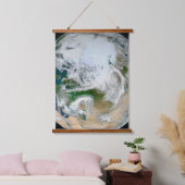 Aarde met het Noordpoolgebied, Europa en Azië. Hangend Wandkleed (Slaapkamer)