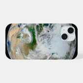 Aarde met het Noordpoolgebied, Europa en Azië. iPhone 15 Case (Achterkant horizontaal)