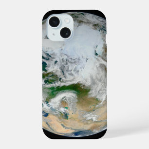 Aarde met het Noordpoolgebied, Europa en Azië. iPhone 15 Case