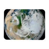 Aarde met het Noordpoolgebied, Europa en Azië. Magneet (Horizontaal)