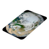 Aarde met het Noordpoolgebied, Europa en Azië. Magneet (Linkerzijde)