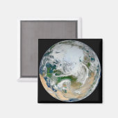 Aarde met het Noordpoolgebied, Europa en Azië. Magneet (Voorkant / Achterkant)