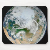 Aarde met het Noordpoolgebied, Europa en Azië. Muismat (Voorkant)