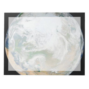 Aarde met het Noordpoolgebied, Europa en Azië. Notitieblok