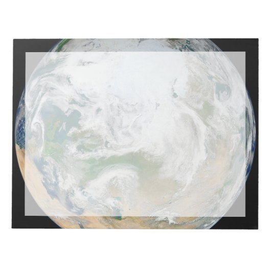 Aarde met het Noordpoolgebied, Europa en Azië. Notitieblok (Voorkant)