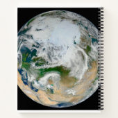 Aarde met het Noordpoolgebied, Europa en Azië. Notitieboek (Achterkant)