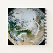 Aarde met het Noordpoolgebied, Europa en Azië. Notitieboek (Achterkant)