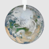 Aarde met het Noordpoolgebied, Europa en Azië. Ornament (achterkant)