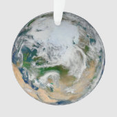 Aarde met het Noordpoolgebied, Europa en Azië. Ornament (voorkant)