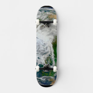 Aarde met het Noordpoolgebied, Europa en Azië. Persoonlijk Skateboard