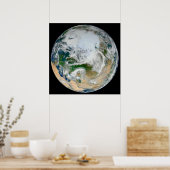 Aarde met het Noordpoolgebied, Europa en Azië. Poster (Keuken)