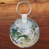 Aarde met het Noordpoolgebied, Europa en Azië. Sleutelhanger (Voorkant)