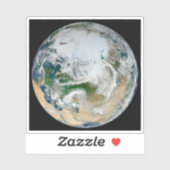 Aarde met het Noordpoolgebied, Europa en Azië. Sticker (Vel)