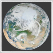 Aarde met het Noordpoolgebied, Europa en Azië. Sticker (Voorkant)