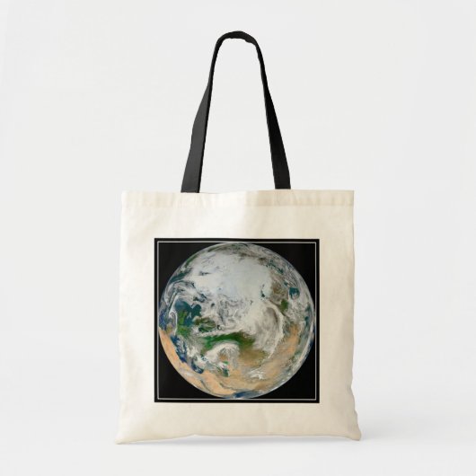 Aarde met het Noordpoolgebied, Europa en Azië. Tote Bag (Voorkant)