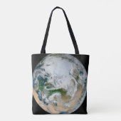 Aarde met het Noordpoolgebied, Europa en Azië. Tote Bag (Achterkant)