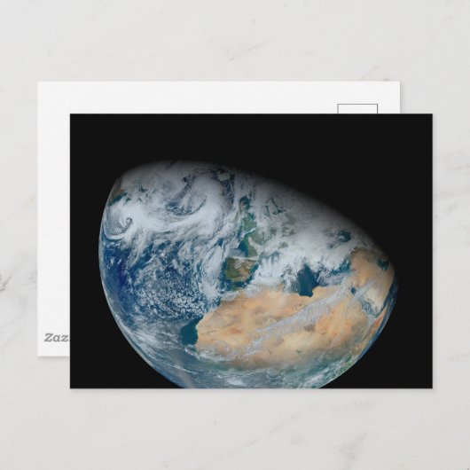 Aarde met Noord-Afrika en Zuidwest-Europa Briefkaart (Voorkant / Achterkant)