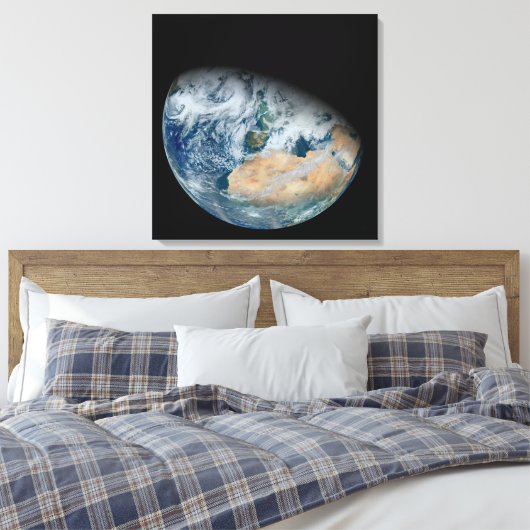 Aarde met Noord-Afrika en Zuidwest-Europa Canvas Afdruk (Insitu (Slaapkamer))