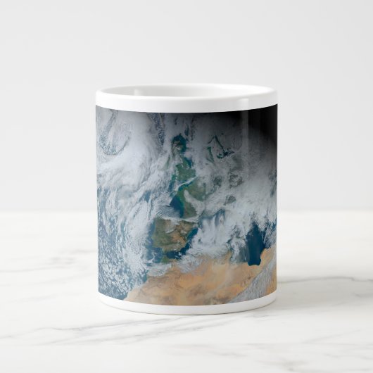 Aarde met Noord-Afrika en Zuidwest-Europa Grote Koffiekop (Voorkant)