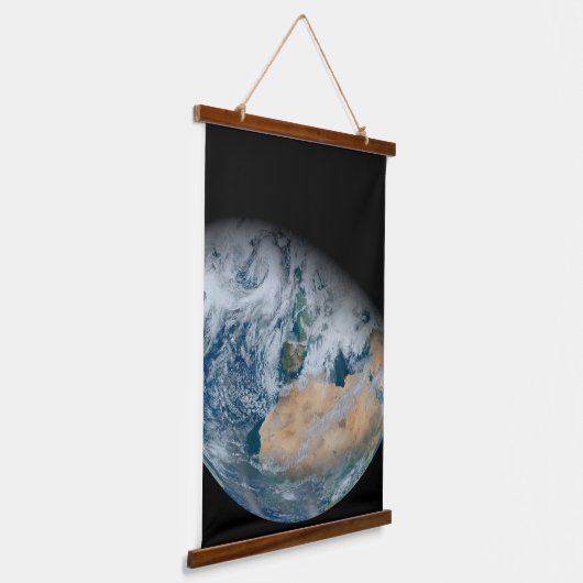 Aarde met Noord-Afrika en Zuidwest-Europa Hangend Wandkleed (Gebogen)