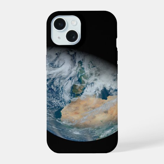 Aarde met Noord-Afrika en Zuidwest-Europa iPhone 15 Case (Achterkant)