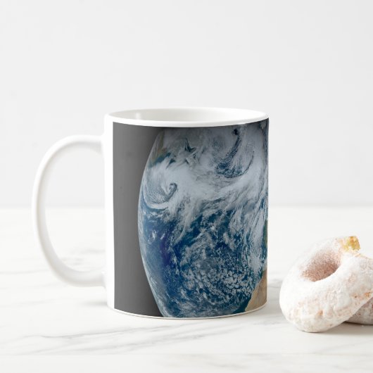 Aarde met Noord-Afrika en Zuidwest-Europa Koffiemok (Met donut)