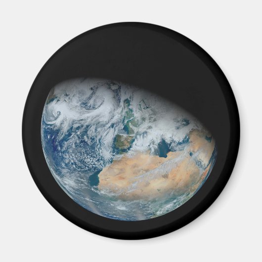 Aarde met Noord-Afrika en Zuidwest-Europa Magneet (Voorkant)