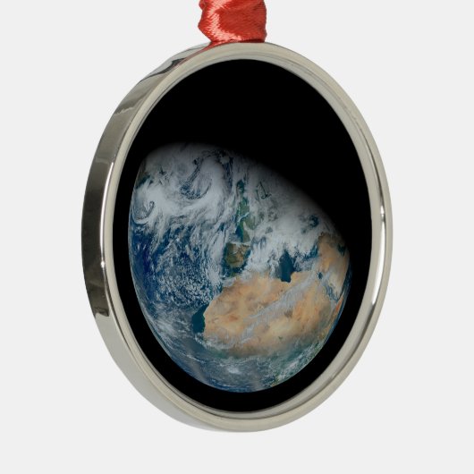 Aarde met Noord-Afrika en Zuidwest-Europa Metalen Ornament (Rechts)